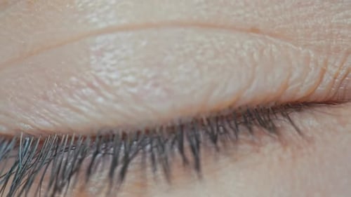 Extreme Close Up of Colorful Eye Opening