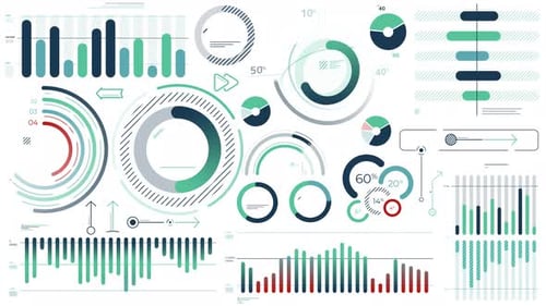 Sammlung animierter Geschäftsdiagramme und Infografik-Elemente