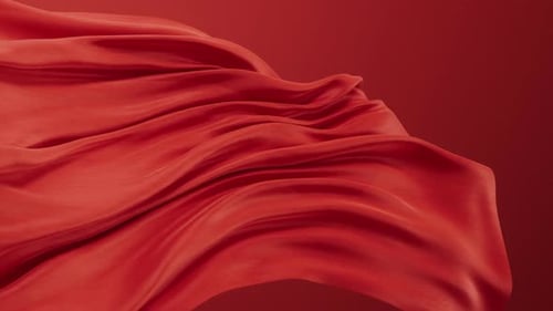 Fluid Red Fabric Cloth Waves Motion Background