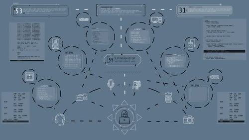 Futuristic Network Data HUD User Interface Element