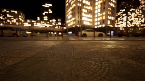 Schöner Hyperlapse Zeitraffer der Nacht Miami City Traffic