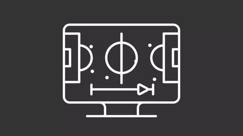 Sports stream white line animation