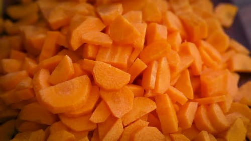 Diced carrots close-up