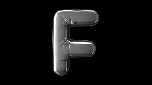 Bouncey Buchstabe F aus Metallfolie