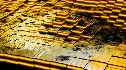 Colorful background with many square shapes, camera flying in a circle. VJ loop cool animation backg