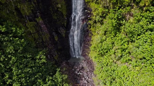 Waterfall Flowing Into Small Plunge Pool