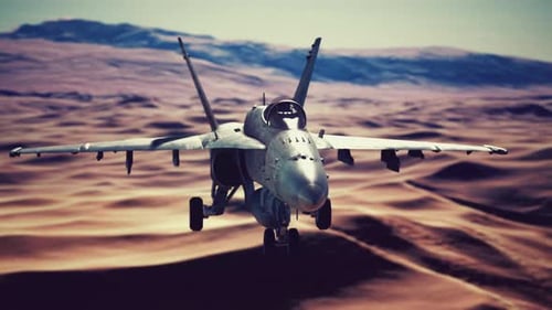 American Military Plane Over the Desert