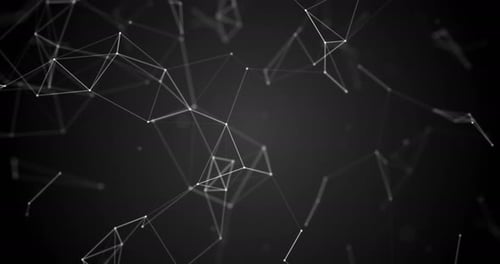 Abstract futuristic background with plexus of lines, dots and triangles, digital technology