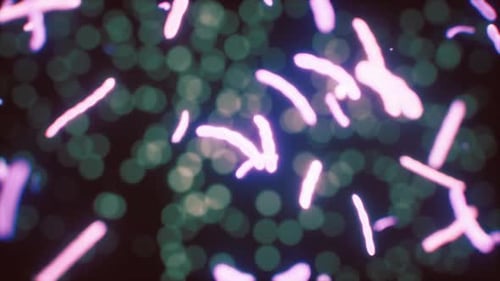 Abstract Microscopic Organisms Glowing Background Loop