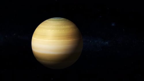 Rotated 3d Saturn Planet View