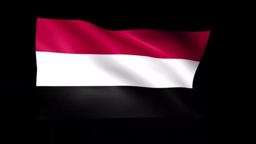 Yemen Flag Waving Seamless Loop Animation