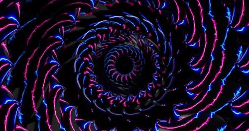3D VJ Abstract Rotating Tunnel Background 4K 051