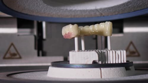 Artificial Tooth Crowns in Dental Milling Machine