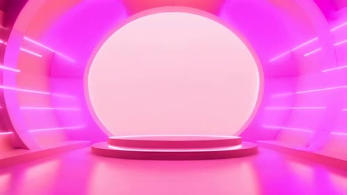podium Futuristic showcase with platform for product displaying. Empty modern stage display