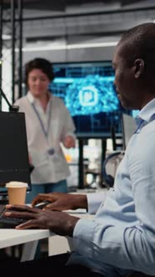 Vertical Video Data Scientist in Office Automates Workflows Using Artificial Intelligence on PC