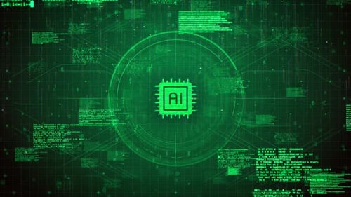 AI Chip Digital Glitch Background Loop