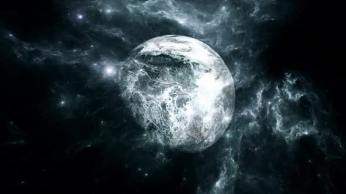 Futuristic Space Planet Rotation Background