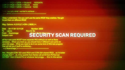Security Scan Required On Hacking & Error Message Digital Screen Message On Computer Screens
