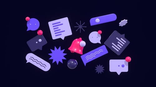 Animated 3D Communication Icons Background for Social Media