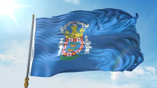 Ceuta Flag Waving with Realistic Fabric Simulation