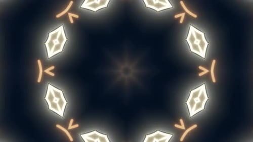 Abstract Glowing Geometric Kaleidoscope Seamless Loop Background