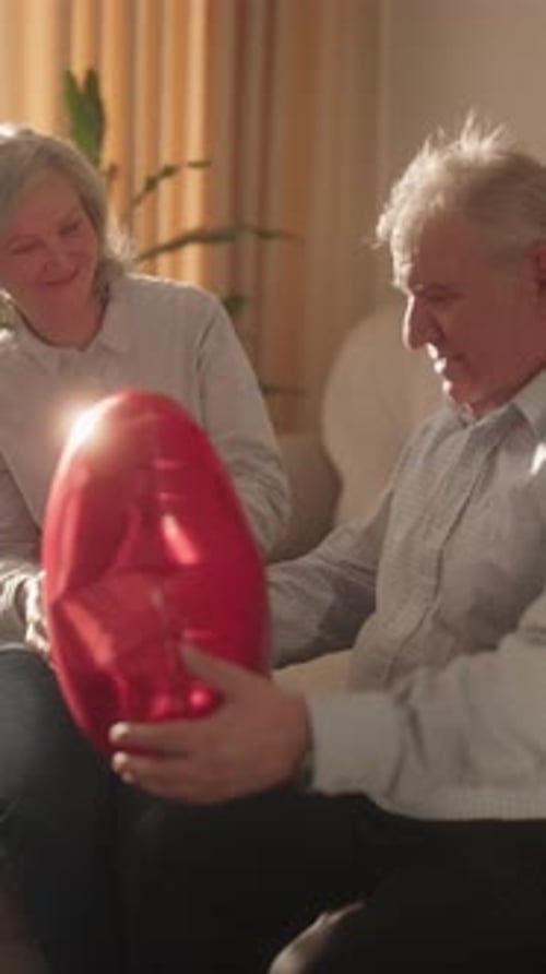 Elderly Couple Enjoying Valentines Day Together