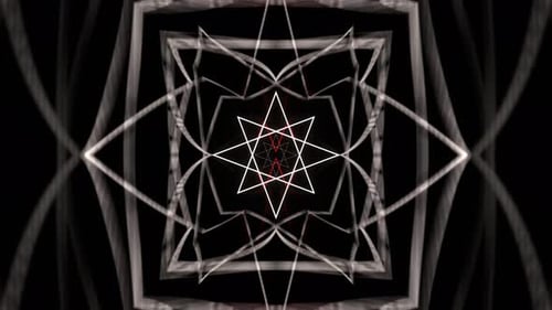 Red And White Neon Corridor With Geometric Lasers Background Vj Loop In 4K