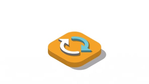 Isometric 3D Refresh Cycle Icon Animation