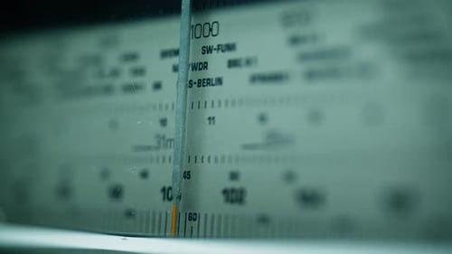 Radio Showing Signal Numbers and Tuning Label Classic Device Reflecting Sound