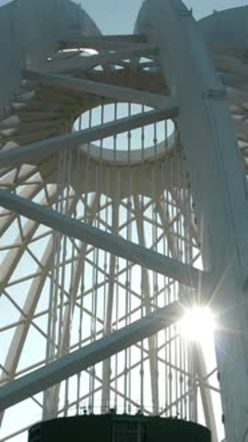 Dome Construction of Building Stock Footage Beautiful Frame Construction of White Dome on Building