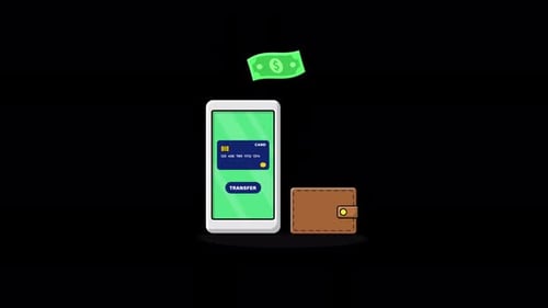 Digital Payment Wallet Money Transfer Animation