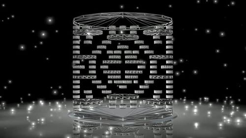 Fondo con partículas blancas que caen, reflexión, exclusivo, renderizado 3D, estructura alámbrica de la forma