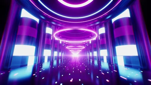 Abstract Neon 3d Art Music Background