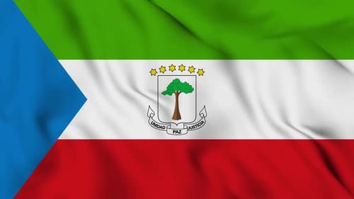 Equatorial Guinea National Flag Waving Seamless Loop
