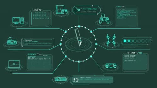 Futuristic HUD Technology Infographic Elements Pack