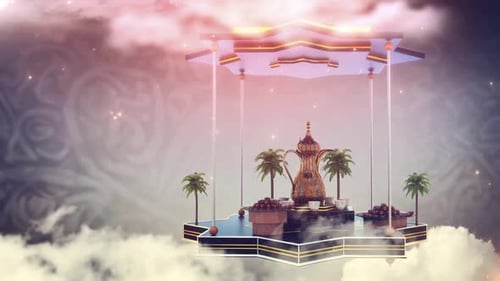 Dallah-Kaffee mit Datteln - Loop Background 03