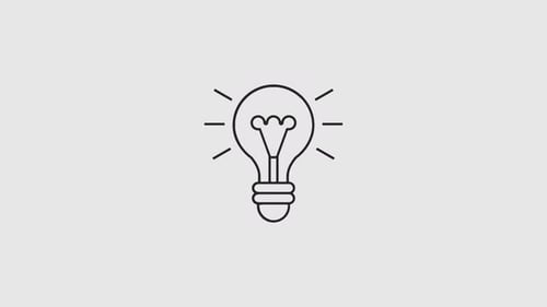 Minimalist Animated Lightbulb Icon Illustrating an Idea