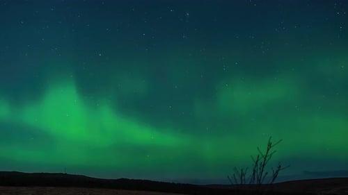 Time lapse of the aurora borealis (aka northern lights) in the village of Back on the Isle of Lewis.