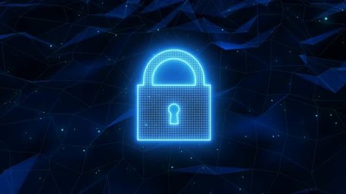 Lock Digital Global Technology Cybersecurity Concept