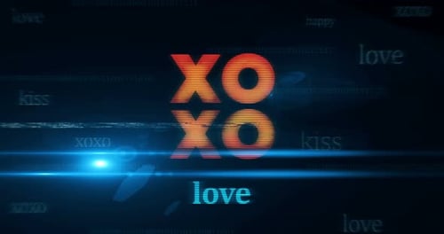 Boucle sans couture avec symbole de baiser d'amour Xoxo
