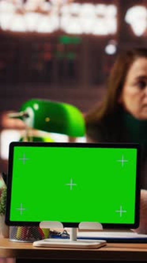 Vertical Video Actors Team Rehearsing Together in a Library Next to Isolated Copy Space