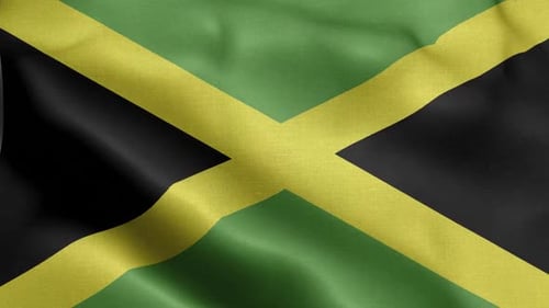 Realistic Waving Jamaican Flag Seamless Loop