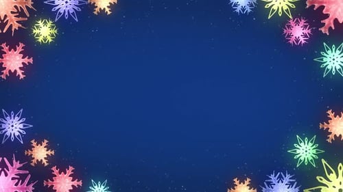 Animated Glowing Snowflakes Festive Christmas Frame