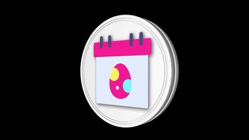 Calendar 3d Easter Icon Animated Loop