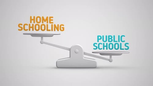 Animated Weighing Scale Comparing Two Educational Concepts