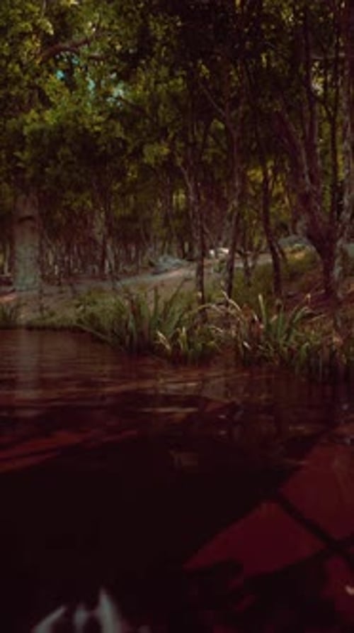 Vertical Serene Forest River Nature Landscape