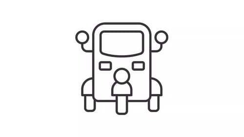 Icône animée de la ligne de tuk tuk