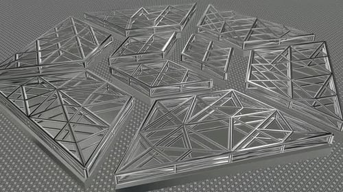 Abstract Geometric Metal Structure Motion Background