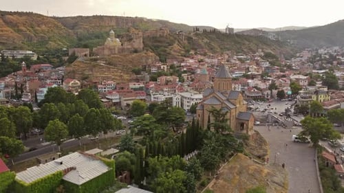 Metekhi Church in Tbilisi at Sunset