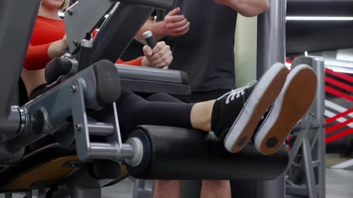 Exercise Machine Workout at Modern Indoor Gym